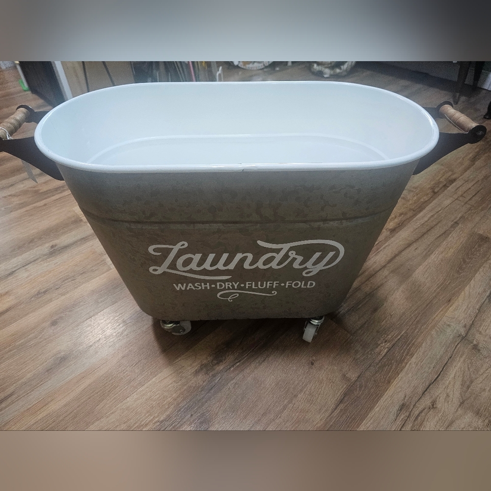 Metal Laundry Bin with Handles